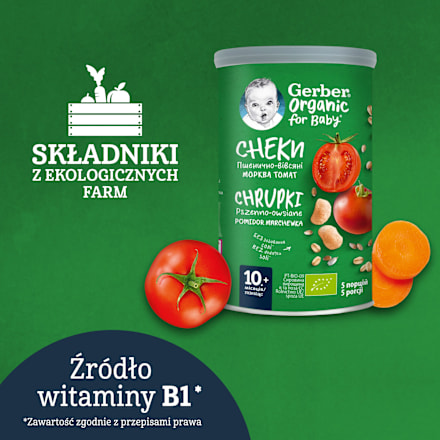 Chrupki pszenno-owsiane pomidor marchewka organic Gerber Organic