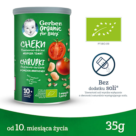 Chrupki pszenno-owsiane pomidor marchewka organic Gerber Organic