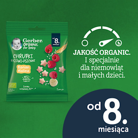 Chrupki ryżowo-pszenne banan malina Gerber Organic
