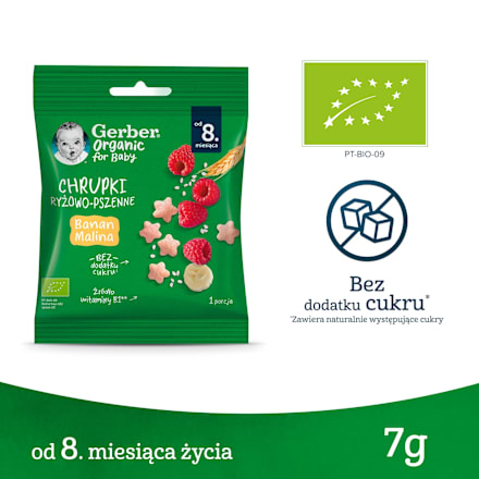 Chrupki ryżowo-pszenne banan malina Gerber Organic