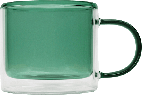 Kaffeebecher aus Borosilikatglas, doppelwandig, salbei (270 ml) Jean&Len