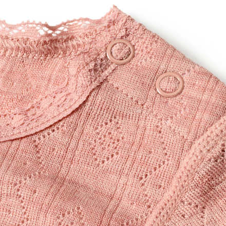 Body Langarm aus Wolle-Seide mit Ajour-Struktur, rosa, Gr. 62/68 ALANA