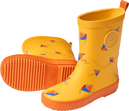 Gummistiefel mit Drachen-Muster, gelb, Gr. 26/27 PUSBLU