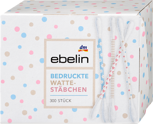 Wattestäbchen mit bedruckten Papierschäften Motiv-Box ebelin