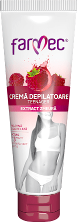 Cremă depilatoare cu extract de zmeură farmec