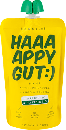 Haaaappy Gut :) voćni pire s jabukom, ananasom, mangom i bananom Nutrino Lab