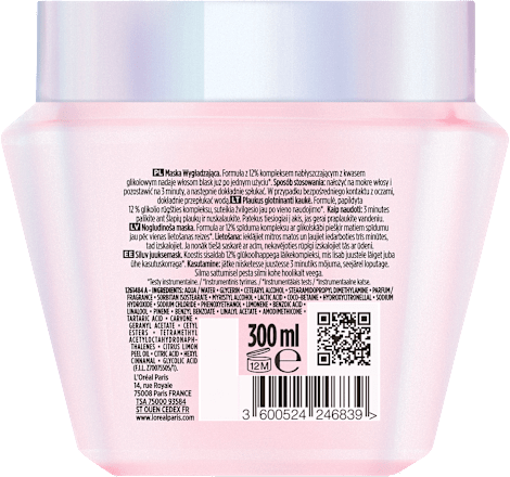 Maska wygładzająca Glycolic Gloss L'ORÉAL PARiS ELSEVE