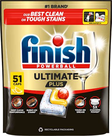 Kapsuly do umývačky riadu Powerball Ultimate Plus Lemon Finish