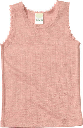 Unterhemd aus Wolle-Seide mit Ajour-Struktur, rosa, Gr. 98/104 ALANA