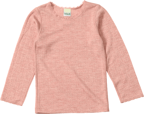 Langarm-Unterhemd aus Wolle-Seide mit Ajour-Struktur, rosa, Gr. 98/104 ALANA