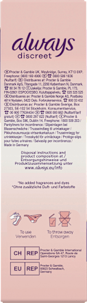 discreet Slipeinlagen Inkontinenz Sensitive Long Plus always