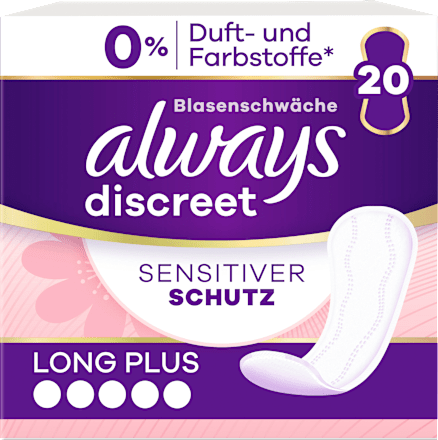 discreet Slipeinlagen Inkontinenz Sensitive Long Plus always