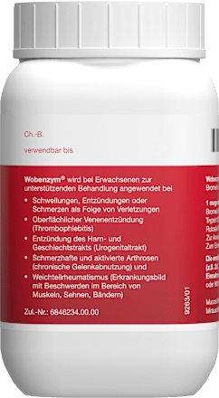 Wobenzym Entzündungshemmendes Arzneimittel (Antiphlogistikum), magensaftresistente Tabletten Wobenzym