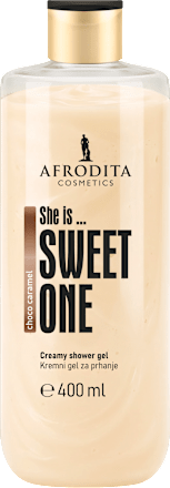 Kremni gel za prhanje She is … SWEET ONE, mlečna karamela & mandlji AFRODITA