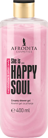 Kremni gel za prhanje She is … HAPPY SOUL, sladkorna pena AFRODITA