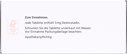 Desloraderm 5 mg Filmtabletten, Desloratadin Antiallergikum Desloraderm