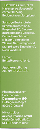 Rhinivict axicur Heuschnupfenspray 50ug/Sprühstoß Nasenspray Suspension Rhinivict