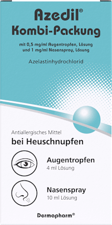 Azedil Kombi-Packung 0,5mg/ml Augentropfen, 1mg/ml Nasenspray, Azelastinhydrochlorid Azedil