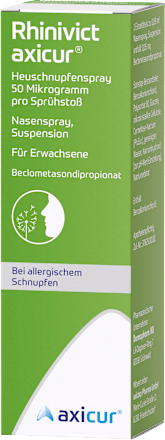 Rhinivict axicur Heuschnupfenspray 50ug/Sprühstoß Nasenspray Suspension Rhinivict