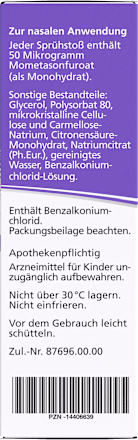 Momekort 50ug/Sprühstoß Nasenspray Suspension, Mometasonfuroat Momekort