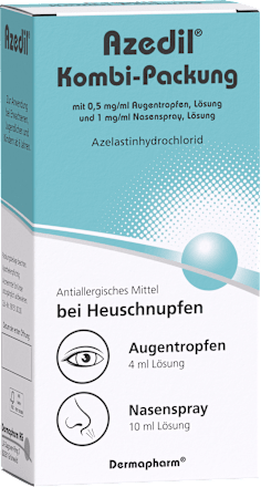Azedil Kombi-Packung 0,5mg/ml Augentropfen, 1mg/ml Nasenspray, Azelastinhydrochlorid Azedil