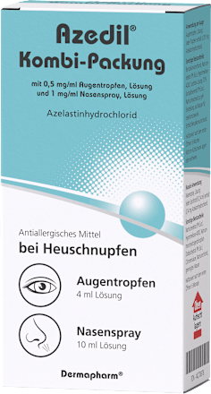 Azedil Kombi-Packung 0,5mg/ml Augentropfen, 1mg/ml Nasenspray, Azelastinhydrochlorid Azedil