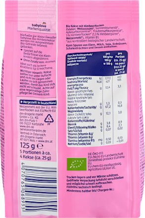 Biscotti ai lamponi Bio babylove