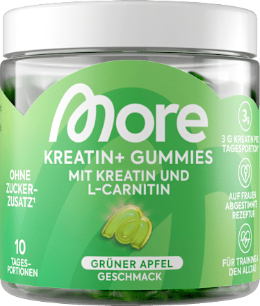 Kreatin+ Gummies 30 St, Grüner Apfel Geschmack More Nutrition