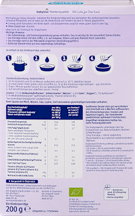 Porridge Apfel-Blaubeere, ab dem 8. Monat babylove