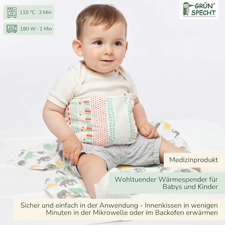 Brust-und Bauchwickel BIO, Größe 1 (1-12 Monate) GOTS Grünspecht