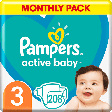 Plenice velikost 3 - mesečno pakiranje (6-10 kg) Pampers active baby