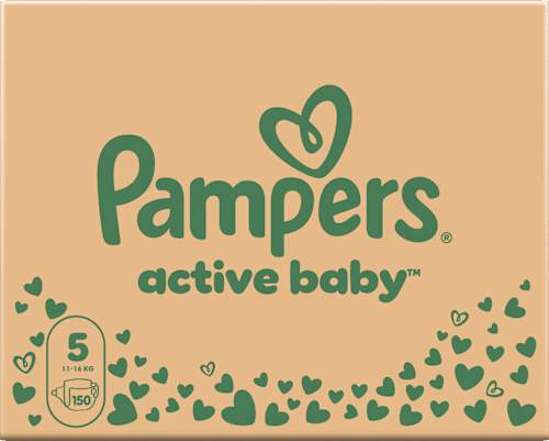 Pelene mjesečno pakiranje, vel. 5 (11 – 16 kg) Pampers active baby