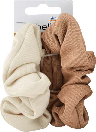 Scrunchie (skunci), barna, törtfehér ebelin