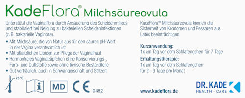 KadeFlora Milchsäureovula Vaginalzäpfchen KadeFlora