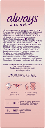 discreet Slipeinlagen Inkontinenz Sensitive Normal always