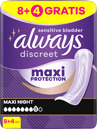 discreet Einlagen Inkontinenz Maxi Nacht always