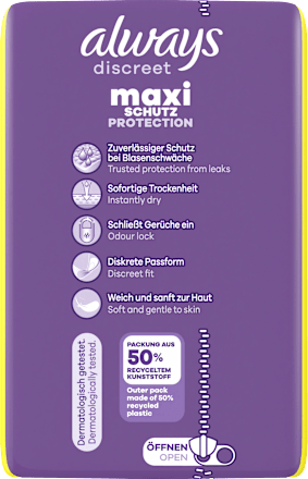 discreet Einlagen Inkontinenz Maxi Tag always