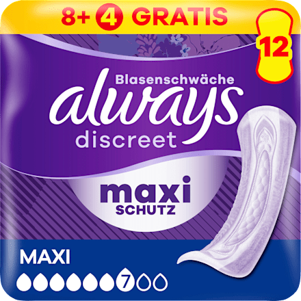 discreet Einlagen Inkontinenz Maxi Tag always