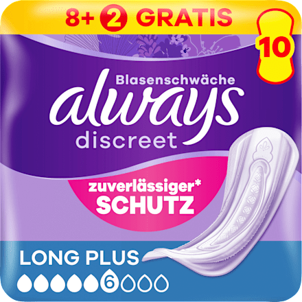 discreet Einlagen Inkontinenz Long Plus always