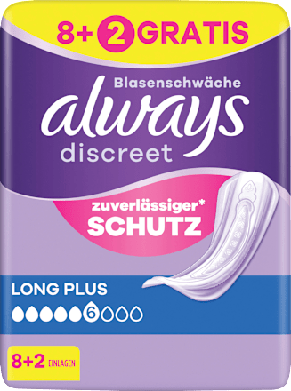 discreet Einlagen Inkontinenz Long Plus always
