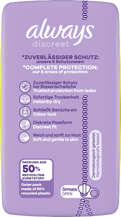 discreet Einlagen Inkontinenz Long Plus always