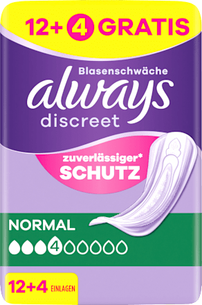 discreet Einlagen Inkontinenz Normal always