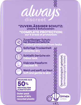 discreet Einlagen Inkontinenz Normal always