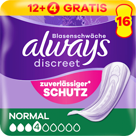 discreet Einlagen Inkontinenz Normal always