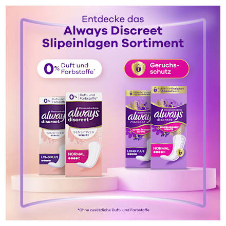 discreet Slipeinlagen Inkontinenz Sensitive Long Plus always