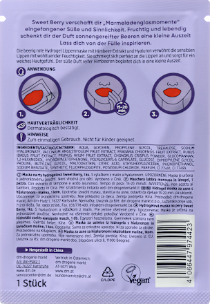 hydrogelová maska na rty Sweet Berry Balea