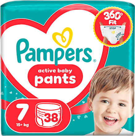 Hlačne plenice 360°, velikost 7 (15+ kg) Pampers active baby