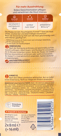 Gesichtsmaske Vitamin C (2 x 8 ml) Balea