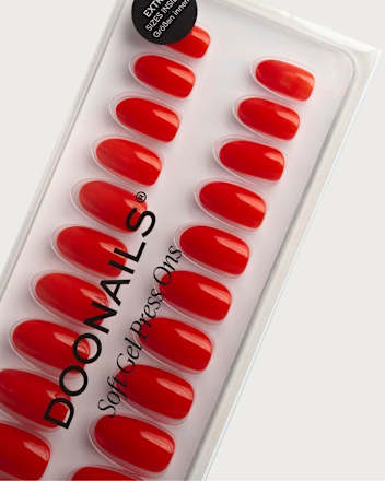 Künstliche Nägel, Soft Gel Press Ons Rose Red Medium Round Doonails