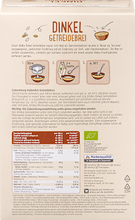 Getreidebrei Dinkel ab dem 5. Monat, (2x200 g) dmBio